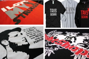 Visu veida apģērbu apdruka, aksesuāru apdruka, izšūšana