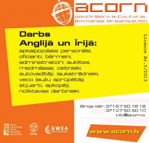 VISDAŽĀDĀKĀS DARBA VAKANCES LIELBRITĀNIJĀ, ĪRIJĀ UN SKOTIJĀ.